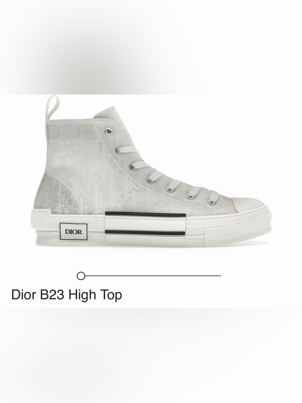 Dior Kids B23 High-Top Sneaker in White and Light Gray